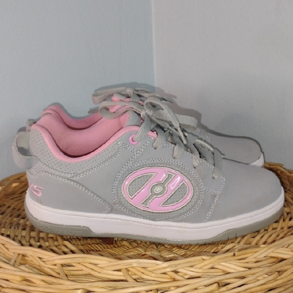 Heelys Voyager Skate Shoes Big Kid - Gray / Light Pink -Casual Streetwear Size 7